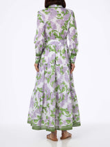 Woman cotton dress Jensen with flower print