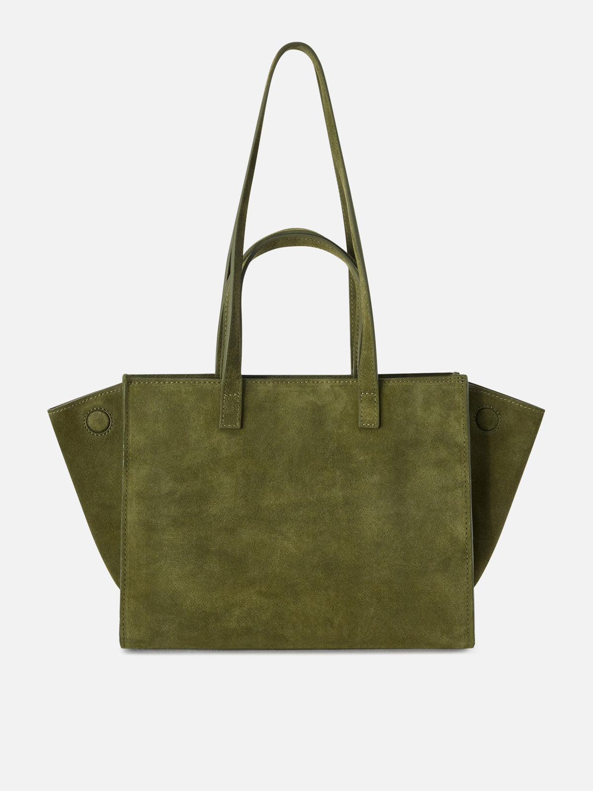 Bolso Medium Jour de ante verde militar con etiqueta del logo 