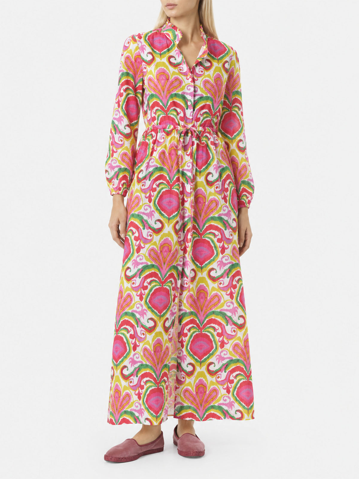 Jodie cotton dress with ikat print