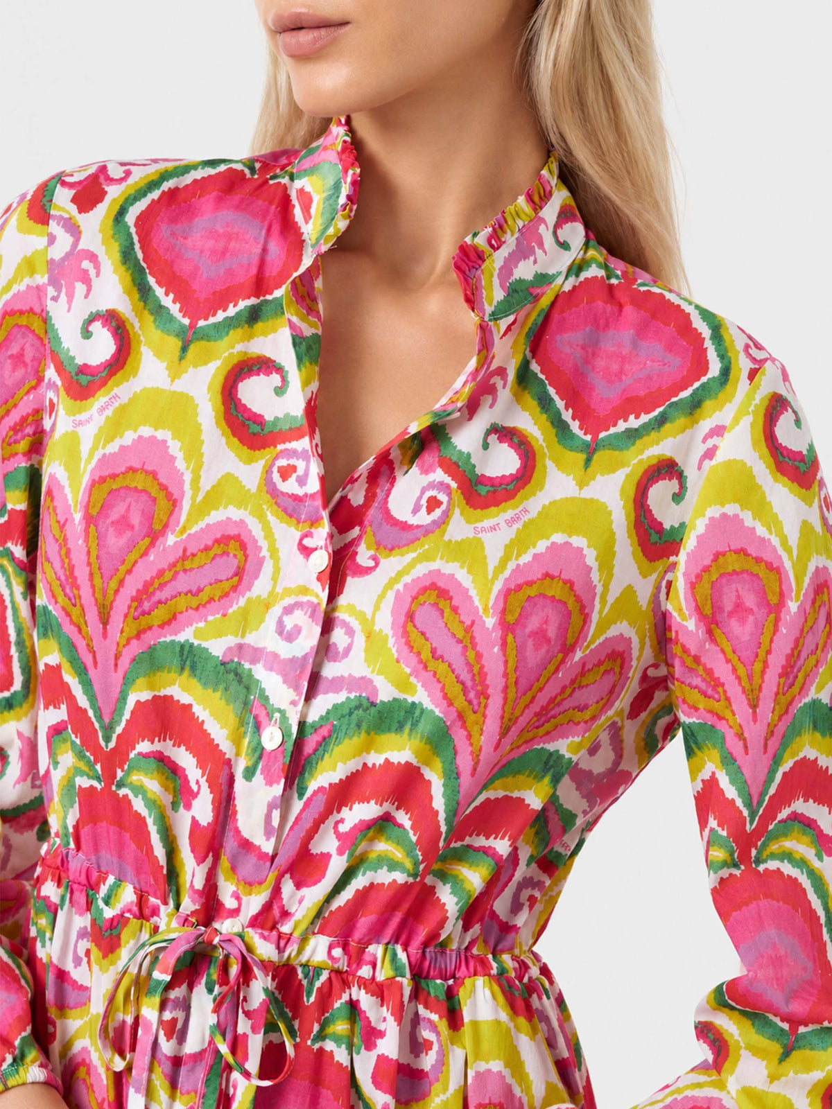 Jodie cotton dress with ikat print