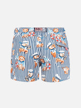 Jungen-Badeshorts aus Baumwolle mit Matrosenbären-Print