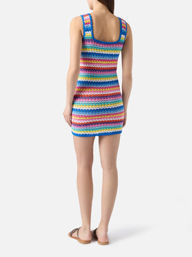 Abito mini Jaisal in cotone crochet