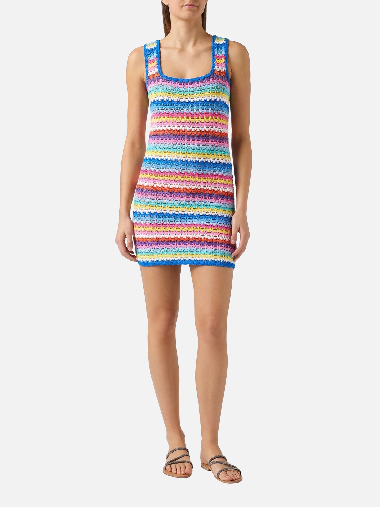 Abito mini Jaisal in cotone crochet