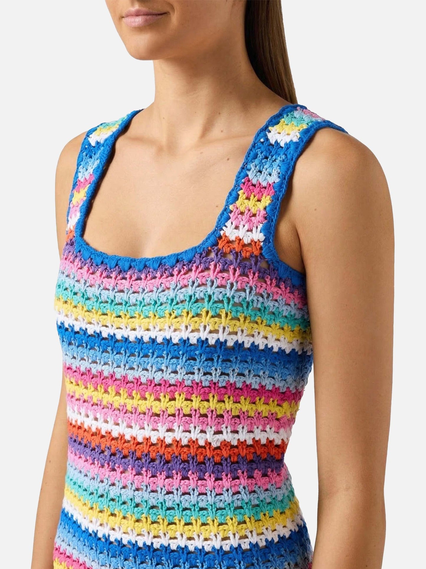 Abito mini Jaisal in cotone crochet