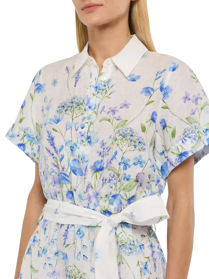 Joseline linen dress with floral print