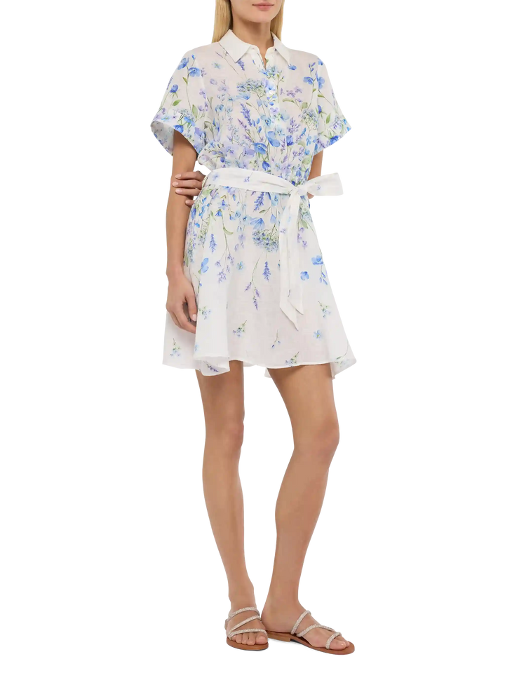 Joseline linen dress with floral print