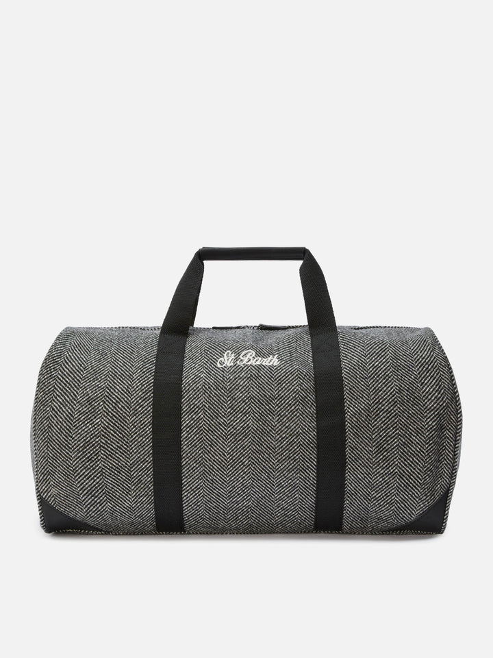 Jetleg Wool Travel Bag in herringbone wool blend