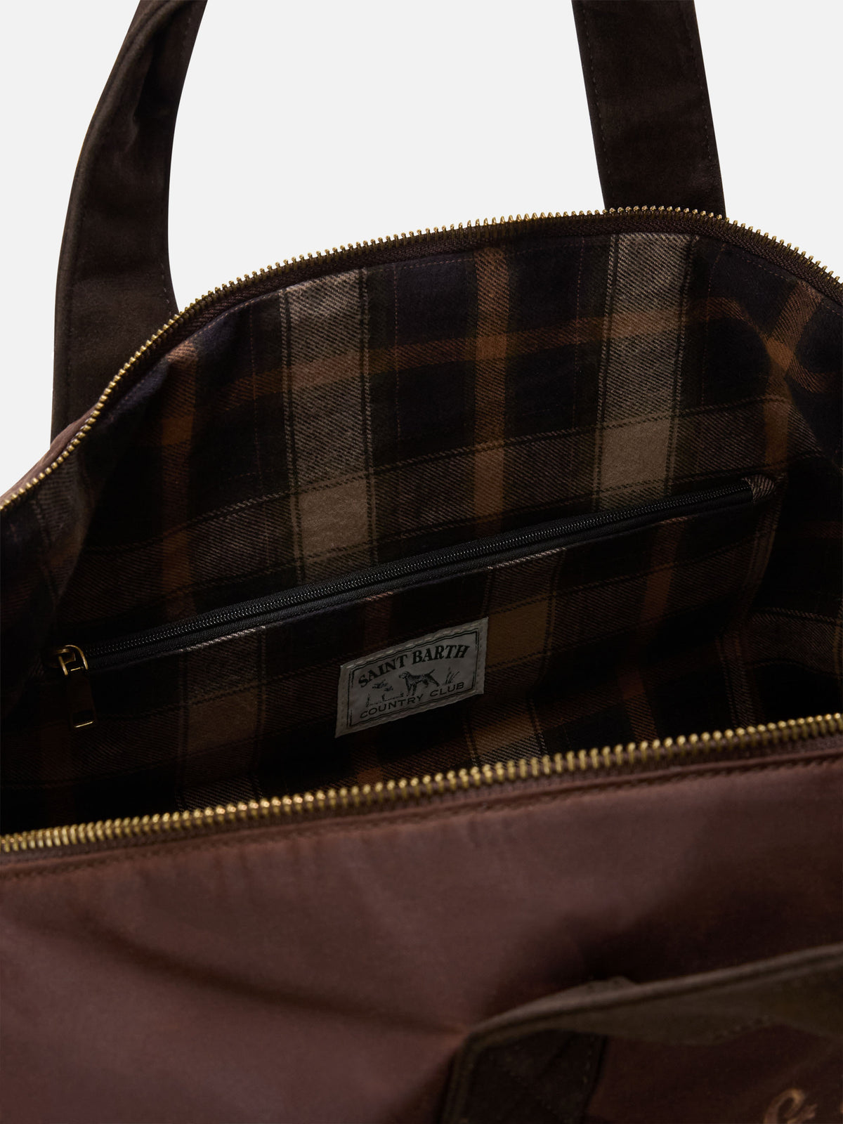 Bolsa de viaje Brown Jetleg encerada con bordado del logo 