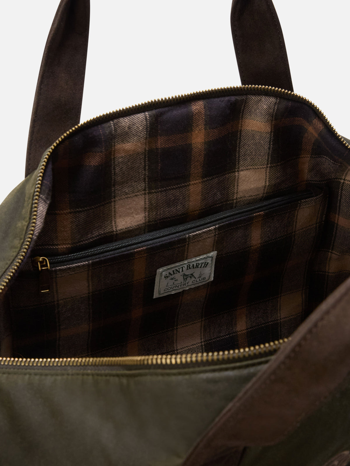 Sac de voyage Jetleg ciré vert militaire avec broderie logo 