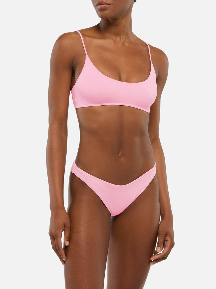 Lido pink classic swim briefs - Judy pink bralette beach top Judy