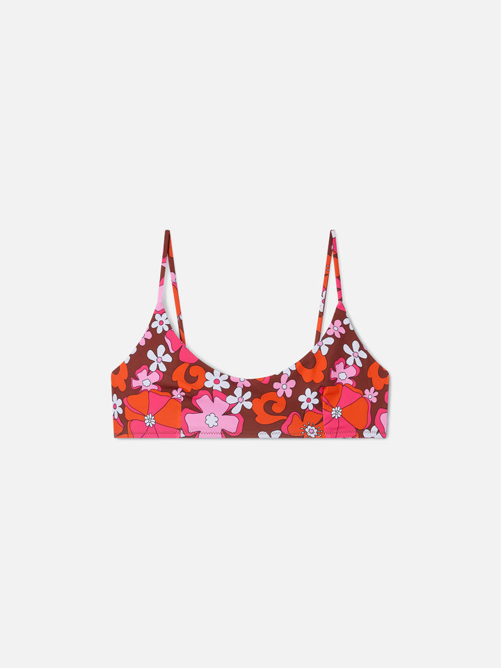 Judy floral print bralette bikini top