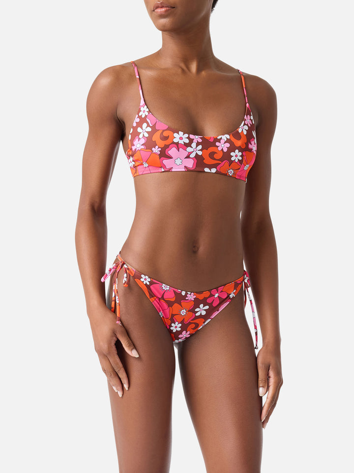 Judy Virgo retro floral bralette bikini