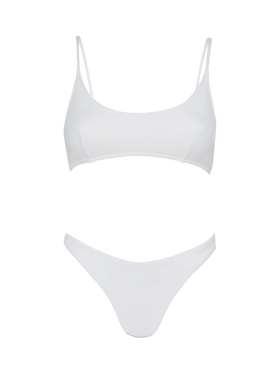 Lido white classic swim briefs - Judy white bralette beach top Judy