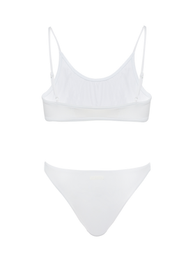Lido white classic swim briefs - Judy white bralette beach top Judy