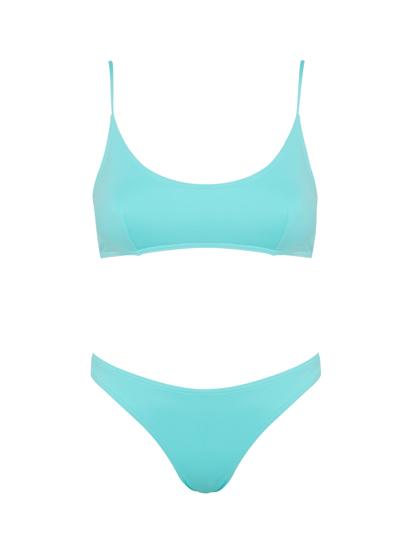 Slip mare classico Lido verde acqua - Judy top bralette da spiaggia verde acqua