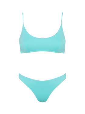 Slip mare classico Lido verde acqua - Judy top bralette da spiaggia verde acqua