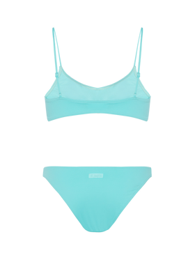 Slip mare classico Lido verde acqua - Judy top bralette da spiaggia verde acqua