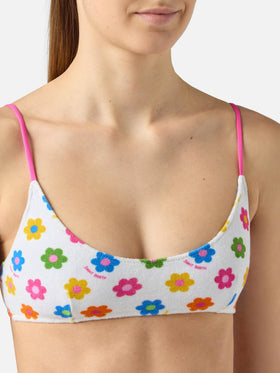 Judy Norah Bralette-Bikini aus Frottee mit Blumenmuster