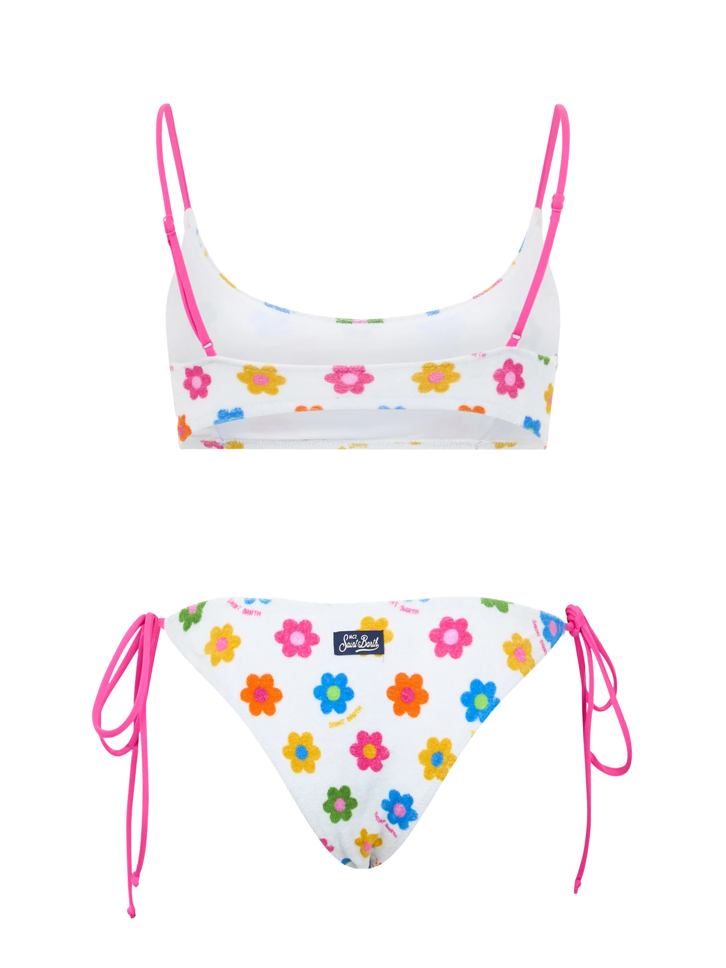 Damen Frottee-Bralette-Bikini Judy Marielle mit Gänseblümchen-Print