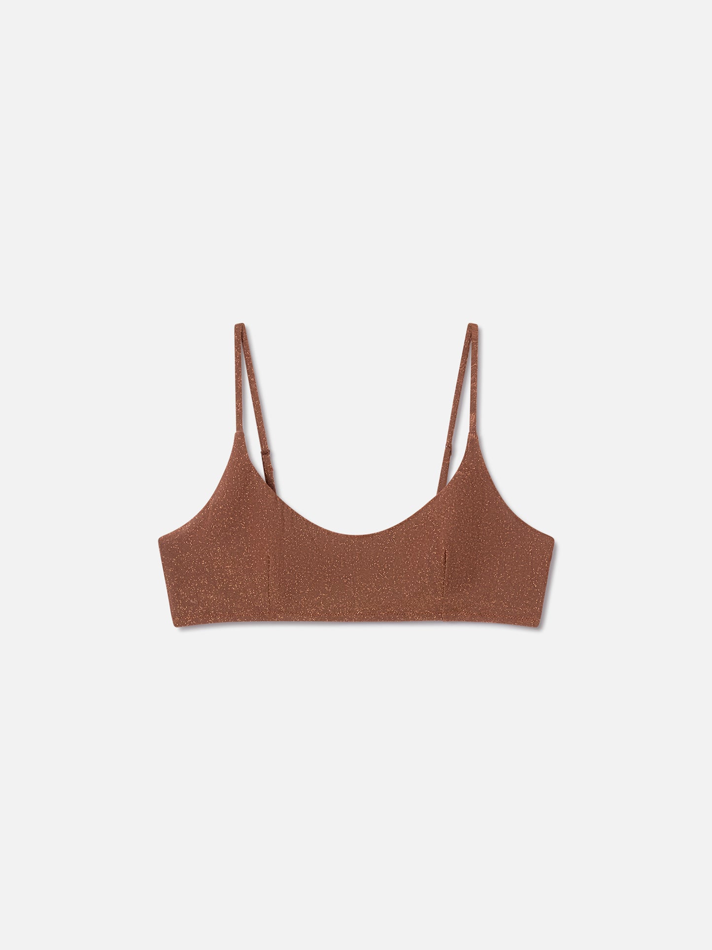 Braunes Judy Lurex-Bikinioberteil im Bralette-Stil 