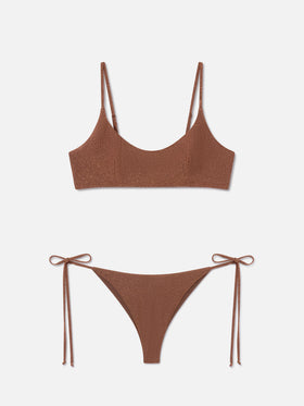Bikini Judy Marielle bralette lurex marrone