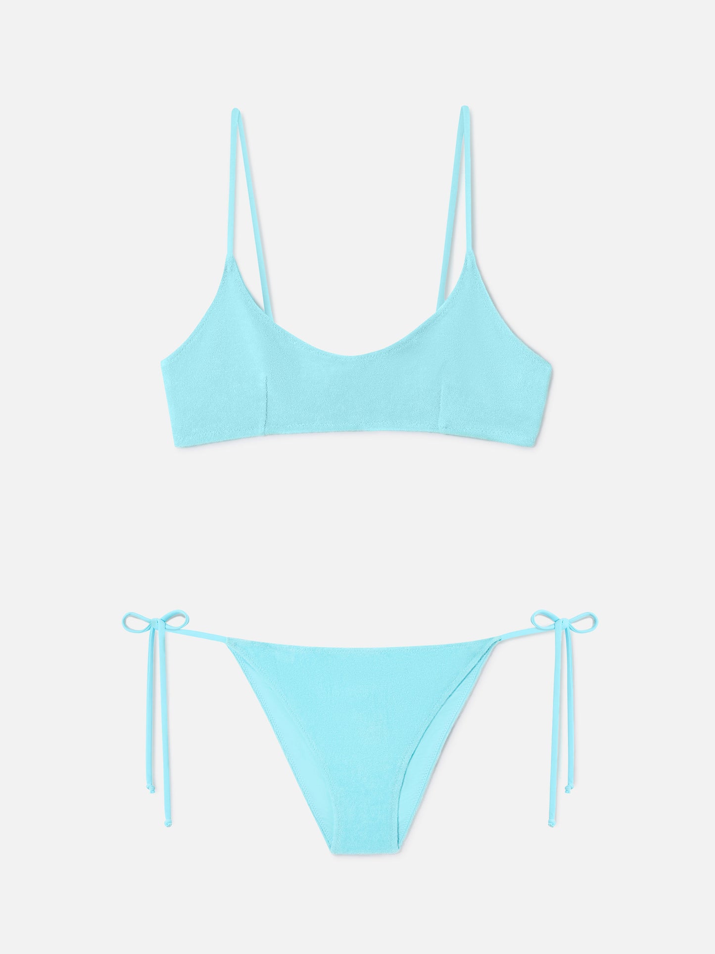 Judy Virgo grünes Bralette-Bikini aus Frottee 