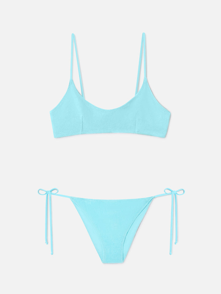 Bikini Judy Virgo bralette in tessuto effetto spugna verde