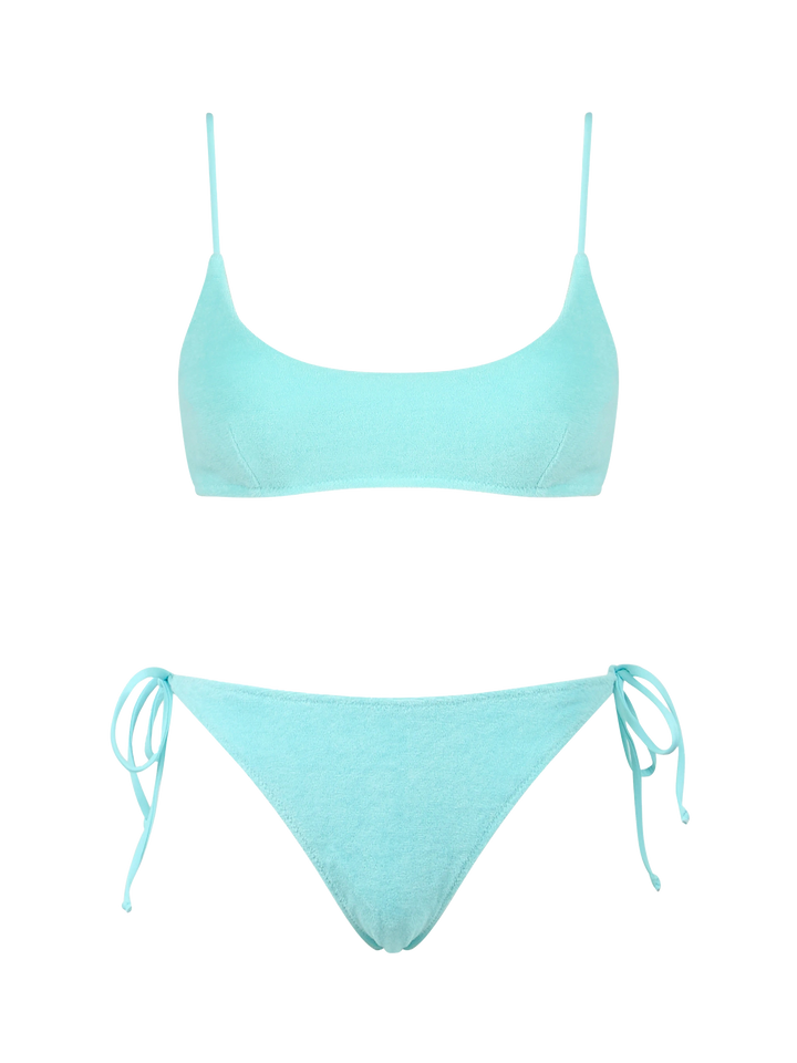 Grüner Frottee-Bralette-Bikini für Damen Judy Virgo