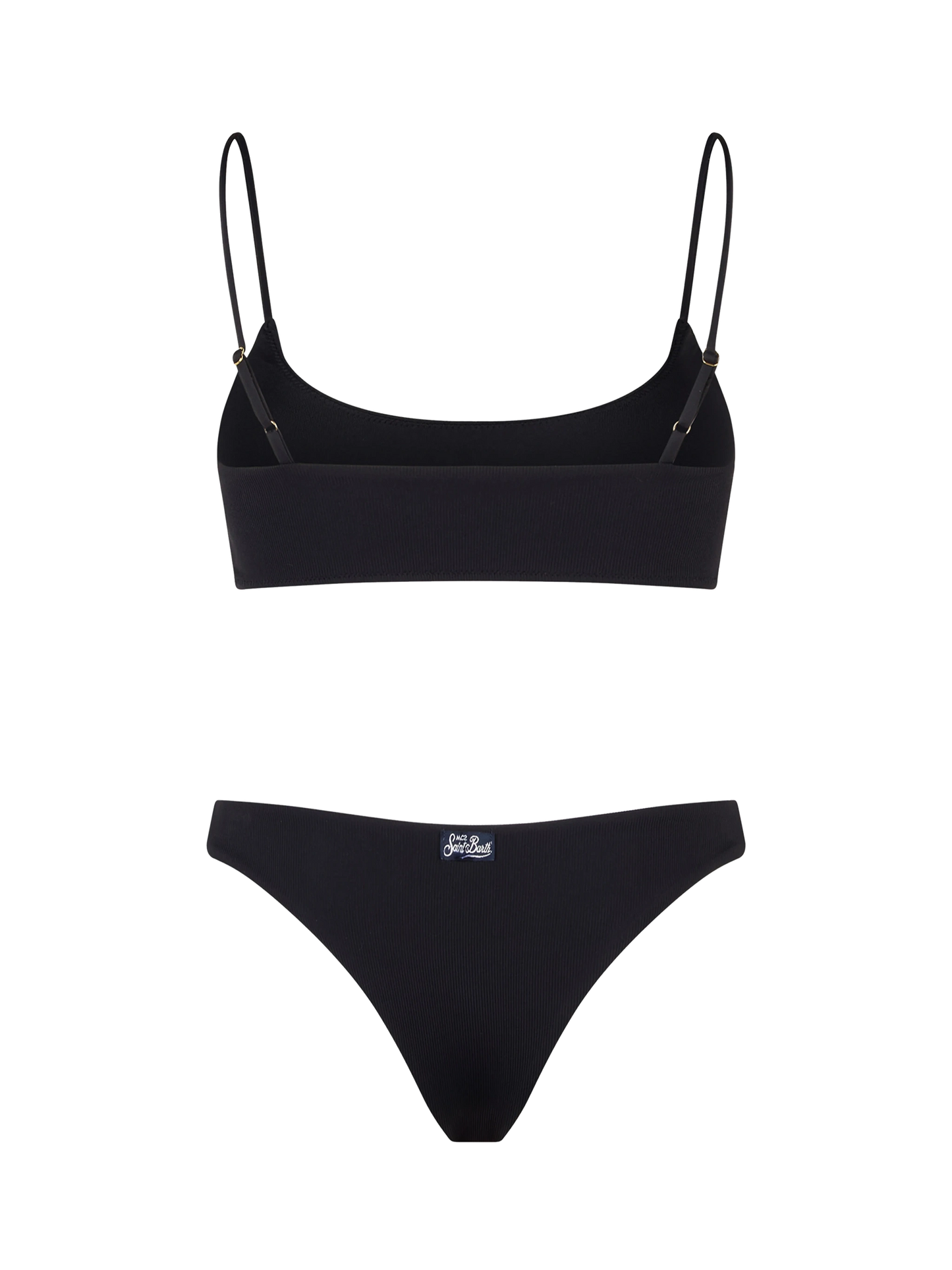 Bikini a bralette a coste nere da donna Judy Naomi