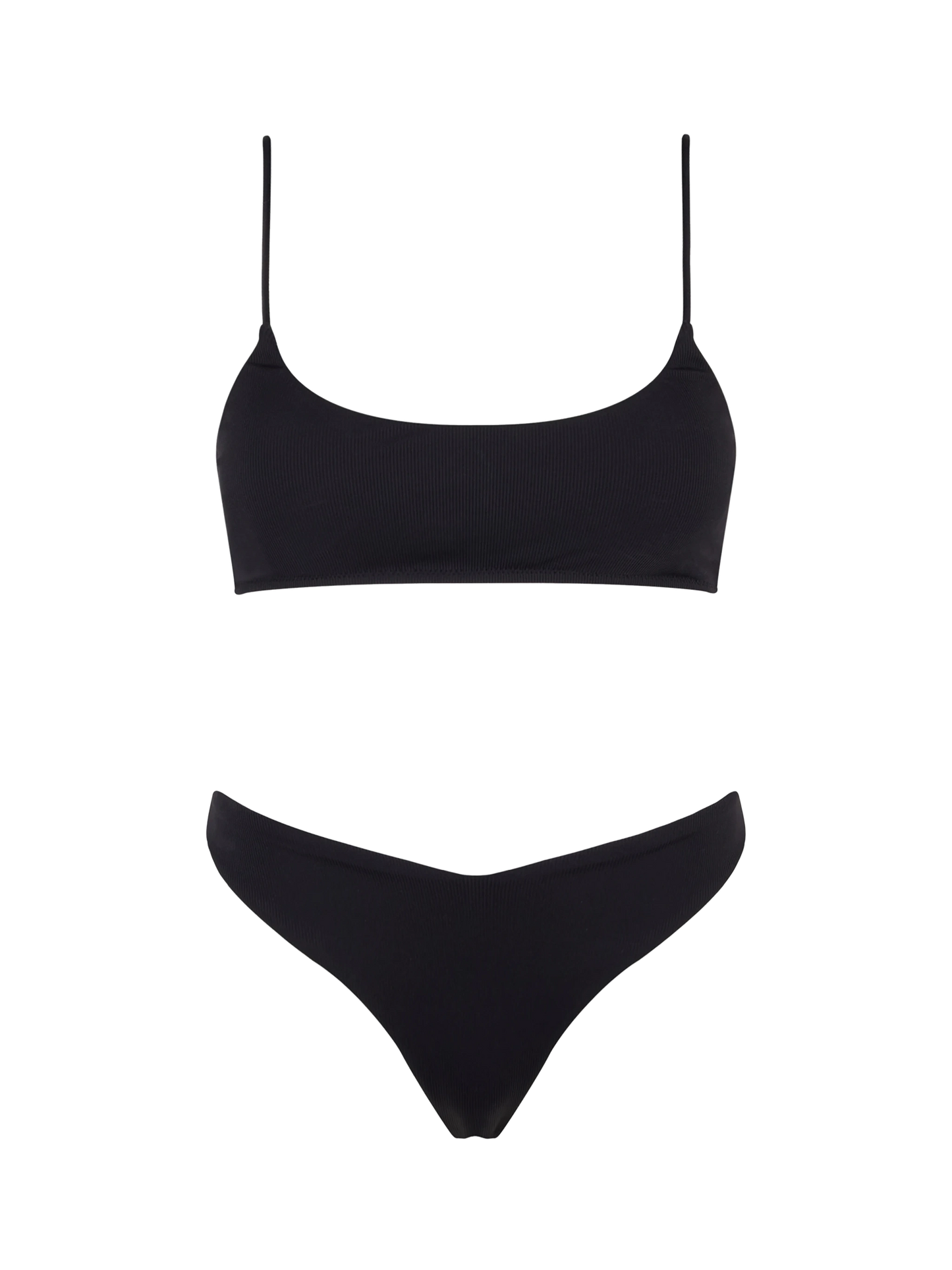 Bikini a bralette a coste nere da donna Judy Naomi