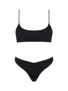 Bikini a bralette a coste nere da donna Judy Naomi