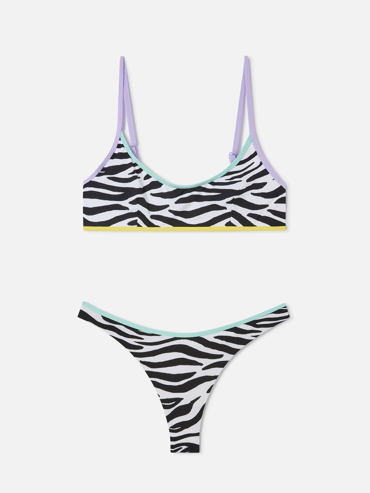 Judy Naomi zebra bralette bikini with piping