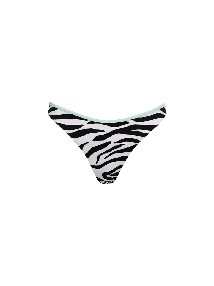 Damen Zebra-Bralette-Bikini Judy Naomi mit Paspelierung
