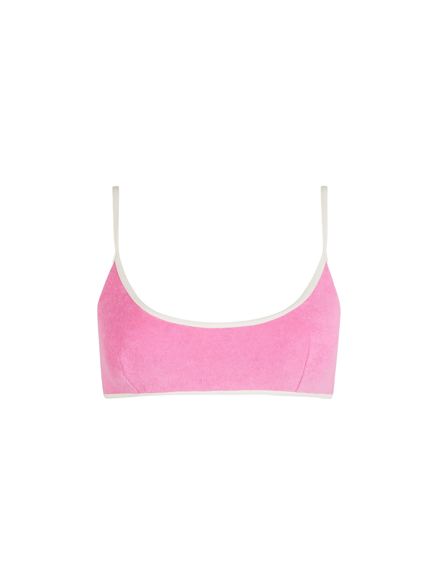 Woman terry bralette beach top Judy with piping