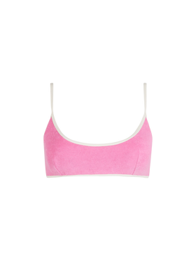 Woman terry bralette beach top Judy with piping