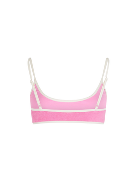 Woman terry bralette beach top Judy with piping