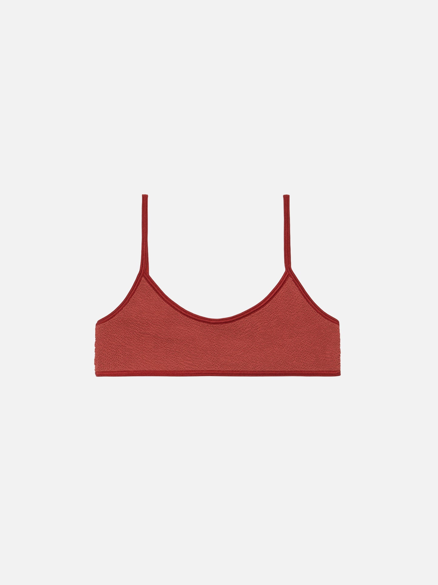 Judy top bralette in crinkle color arancio ruggine