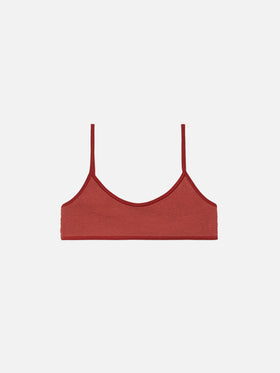 Judy top bralette in crinkle color arancio ruggine