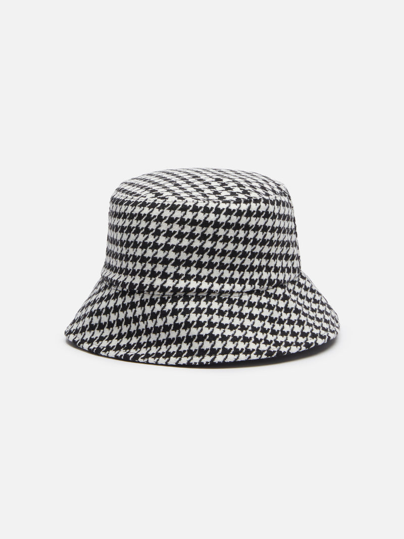 Bucket hat Jude with pied de poule print