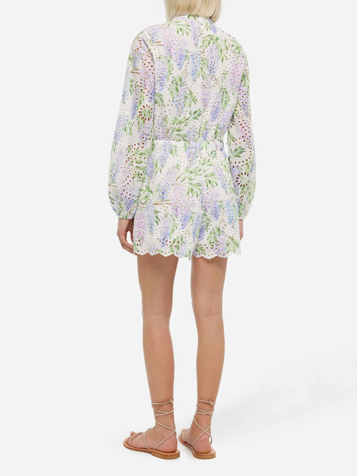 Julian Sangallo lace cotton playsuit with floral print - MC2 Saint Barth