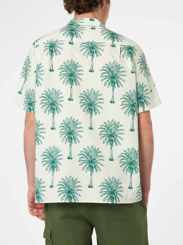 Camicia da uomo Kalea in cotone con stampa palme