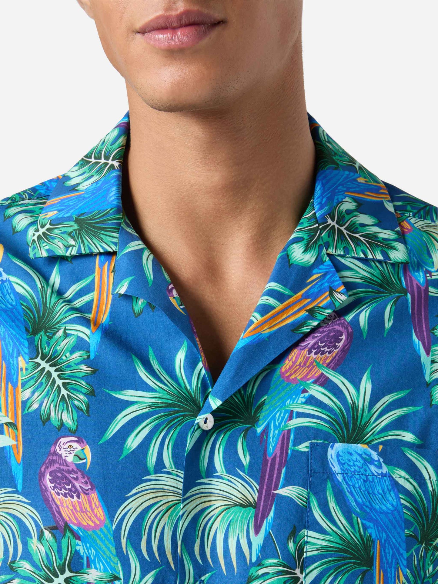Camicia Kalea in cotone con stampa tropicale
