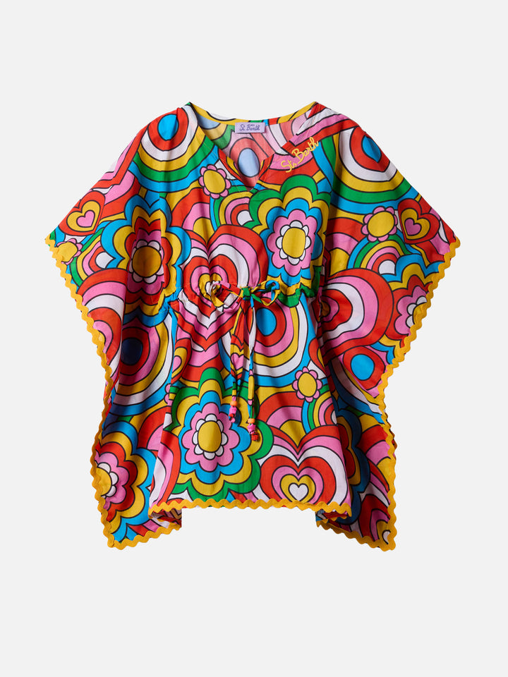Poncho Kate con stampa multicolore