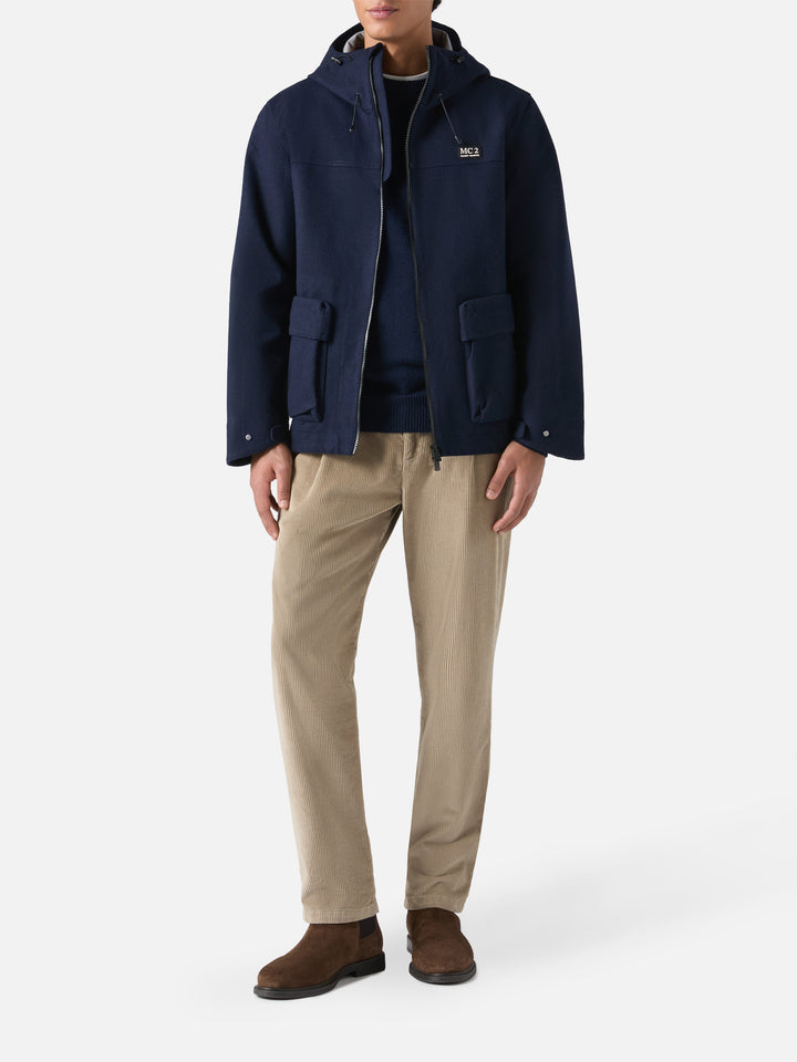 Giacca a vento Kauris blu navy con cappuccio