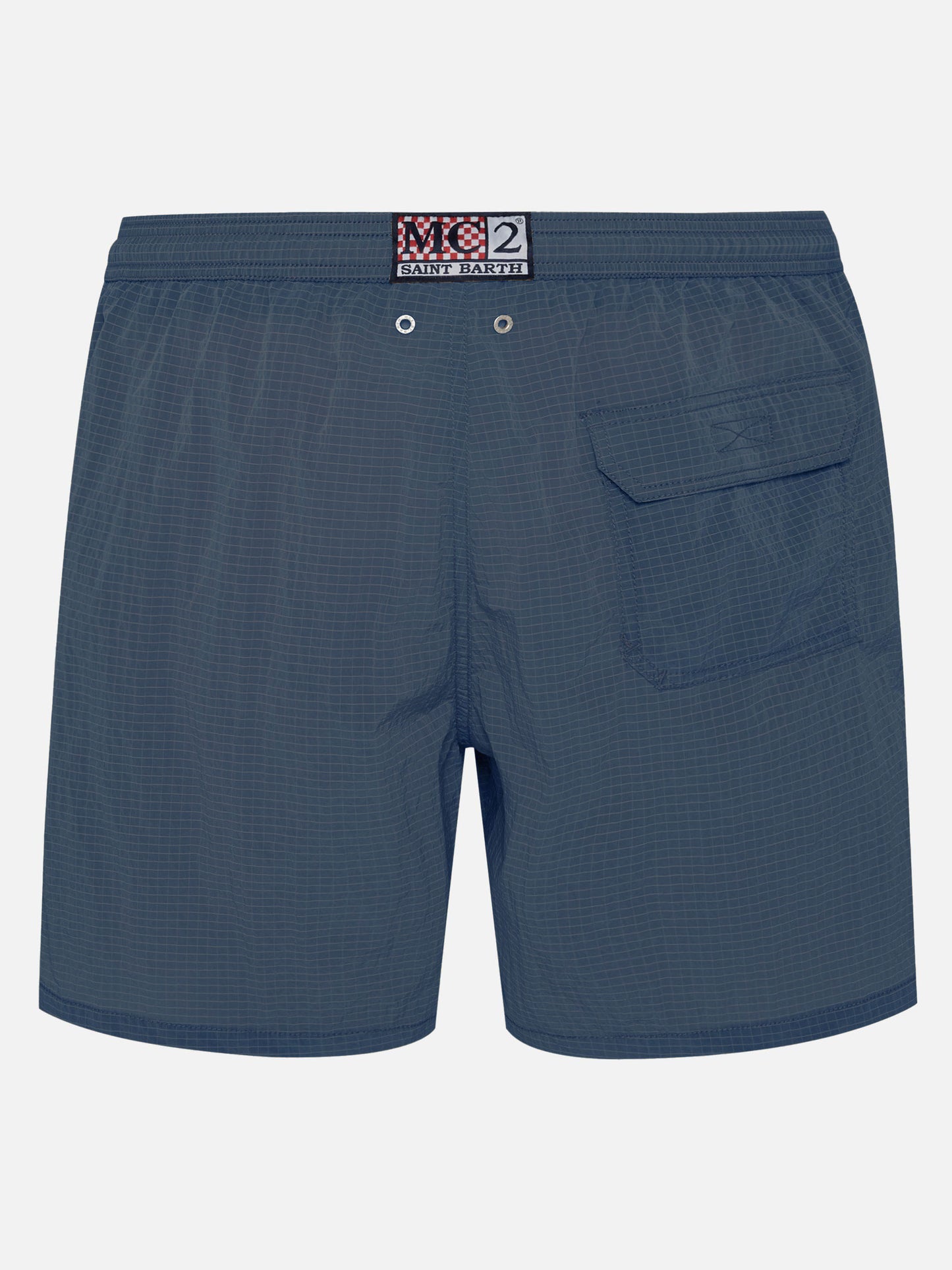 Mid-length swim shorts Katch in navy blue ripstop fabric