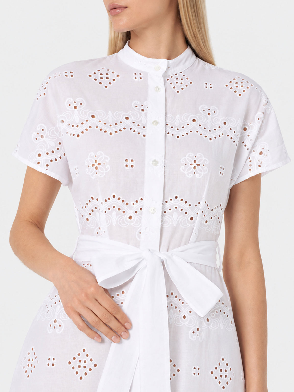 White Keira sangallo long dress