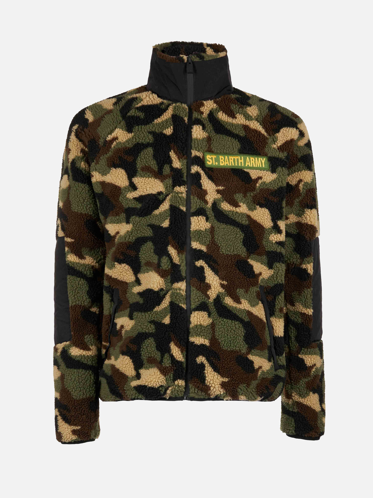 Giacca Keystone camouflage in sherpa con patch St. Barth Army