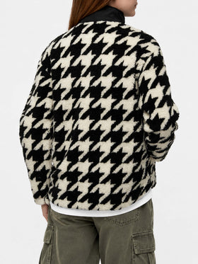 Giacca in pile Teddy Keystone con stampa pied de poule