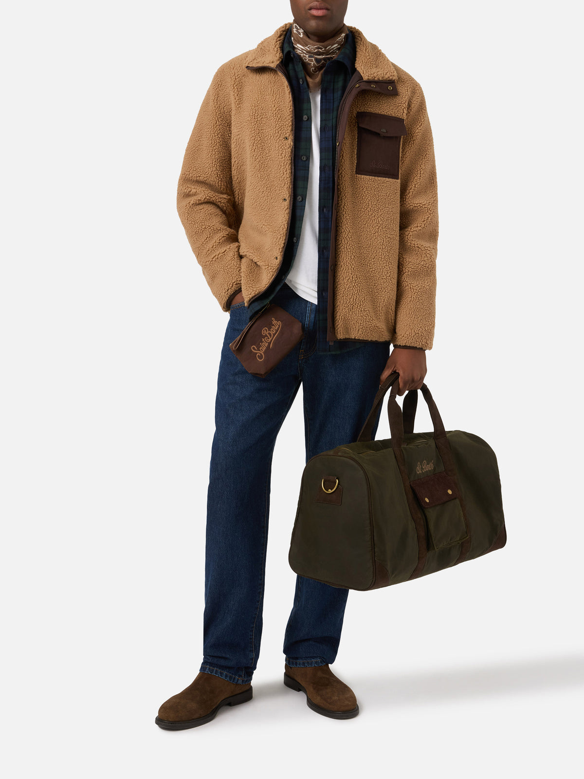 Veste teddy Keystone beige avec fermeture zippée 