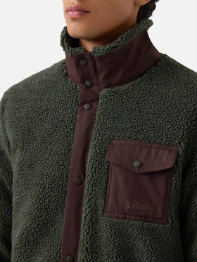 Teddyjacke Keystone in Military Green mit Reißverschluss 